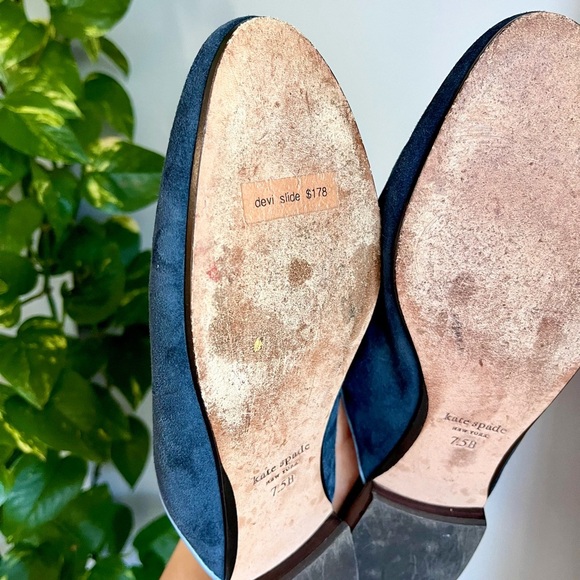 Kate Spade New York Devi Slide in Navy with Bow Tie Detail - Picture 8 of 13